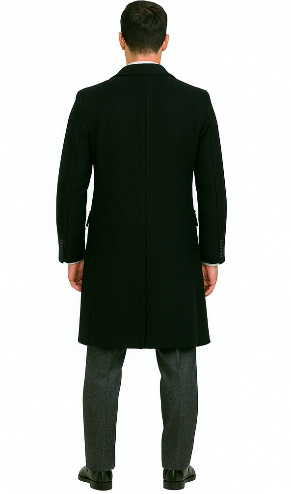 Men's Black Full-length Sleeves Buttoned Closure Peaky Blinders Suit - Peaky Blinders Outfit + Overcoat + Hat (Peaky Blinders Custome) - Image 2