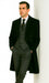 Men's Black Full-length Sleeves Buttoned Closure Peaky Blinders Suit - Peaky Blinders Outfit + Overcoat + Hat (Peaky Blinders Custome)