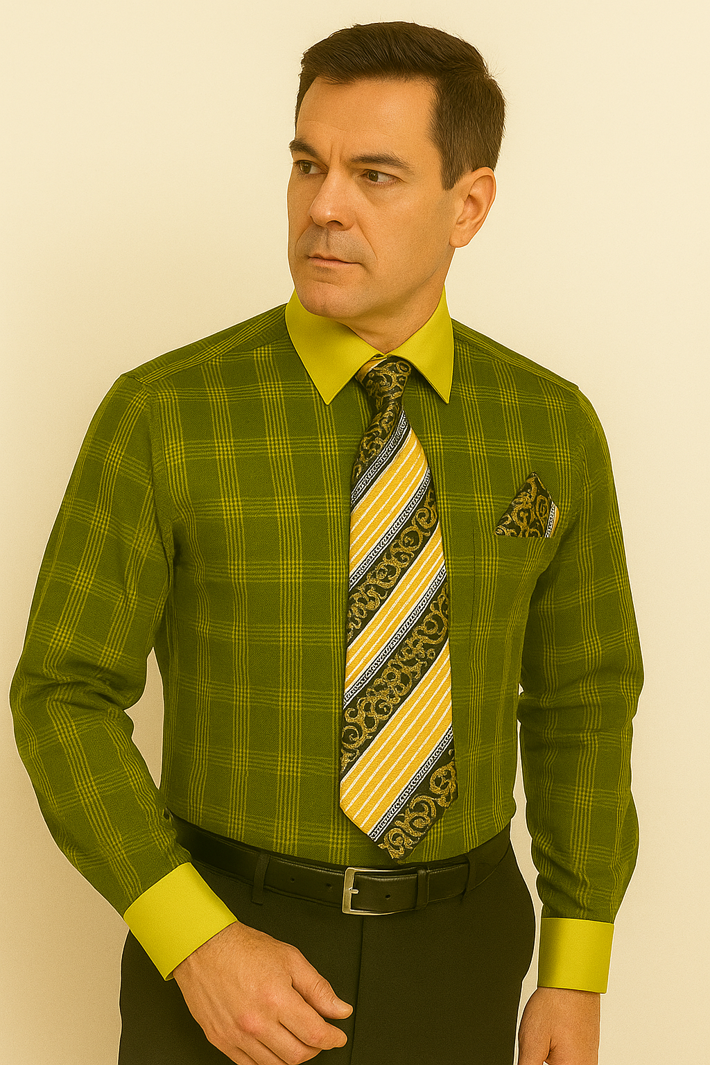 Black Gold Colorful Men'S Dress Shirt - Image 9