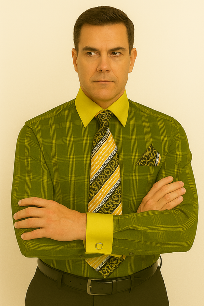 Black Gold Colorful Men'S Dress Shirt - Image 7
