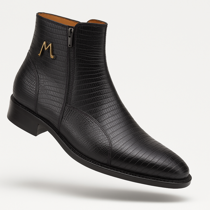 Peninsula Lizard Emblem Boot Black By Mezlan Made In Spain Brand