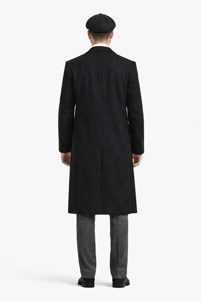 Men's Black One Chest Pocket Three Buttons Peaky Blinders Suits - Peaky Blinders Outfit + Hat (Peaky Blinders Custome) - Image 2