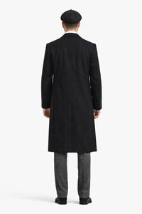 Men's Black One Chest Pocket Three Buttons Peaky Blinders Suits - Peaky Blinders Outfit + Hat (Peaky Blinders Custome)