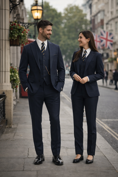 Men's Black Peak Lapel Peaky Blinders Suit - Peaky Blinder Outfits+ Overcoat + Hat (Peaky Blinder Custome) - Image 8