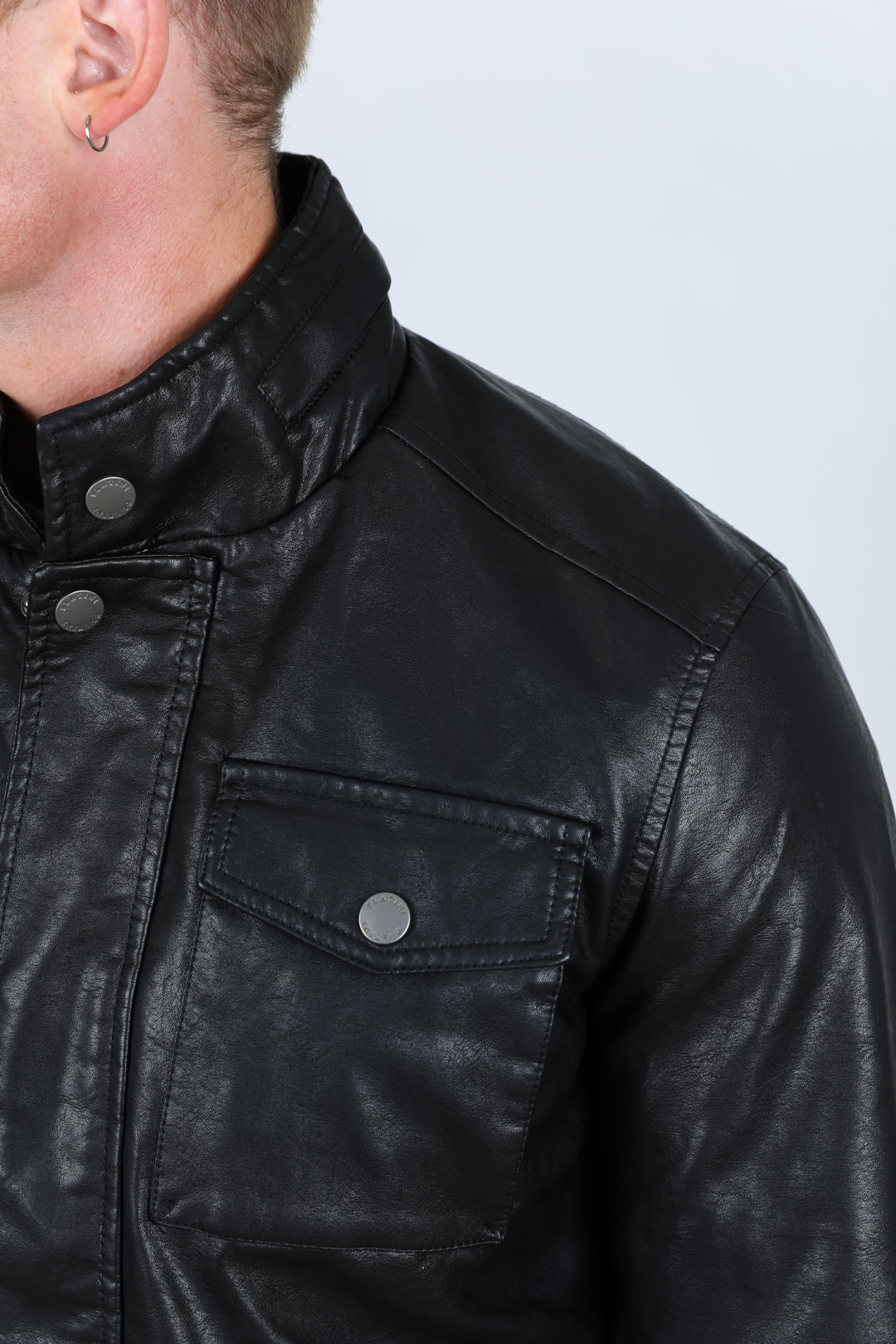 Mens Black Platini Western Leather Jacket - Vintage Cowboy Style