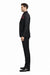 Mens Three Piece Suits - Vested Suit Mens Black/Red Jacket With Bold Vest with matching Tie and Hankie