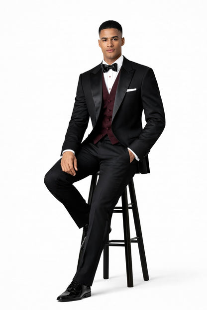 Men'S 2 Buttons Tuxedo 2 Buttons Tuxedo Jacket + Pants Satin - Image 5