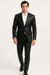Mens Black Slim Fit Faux Leather Suit – 1 Button Notch Lapel