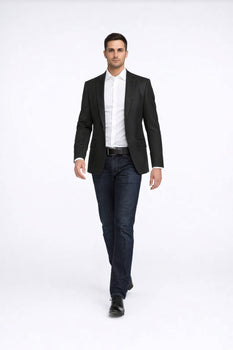 Men'S Black Stripe - Pinstripe Slim Fit Blazer - Image 5