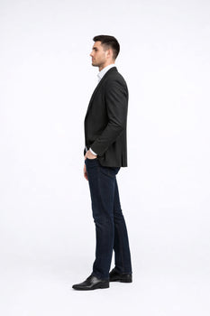 Men'S Black Stripe - Pinstripe Slim Fit Blazer - Image 4