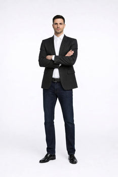 Men'S Black Stripe - Pinstripe Slim Fit Blazer - Image 3