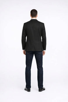 Men'S Black Stripe - Pinstripe Slim Fit Blazer - Image 2