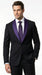 Mens Black Suit with Purple Lapel – Elegant Formal Tuxedo Style Suit for Wedding, Prom, Party and Evening Wear