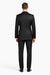 2 Button Solid Black Tuxedo With Black Trim No Pleated Pants Wool Suit