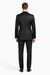 2 Button Solid Black Tuxedo With Black Trim No Pleated Pants Wool Suit