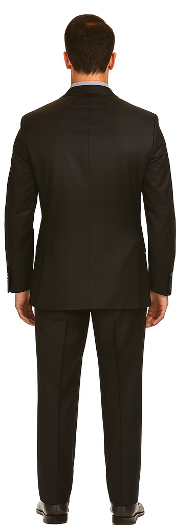 Vitali Brand Suits - Men's Black Ultra fine Super fine poly blend Vested Suit
