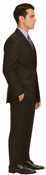 Vitali Brand Suits - Men's Charcoal  Regular Fit Vested Suit