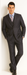 Men's Black Ultra fine Super fine poly blend Vested Suit