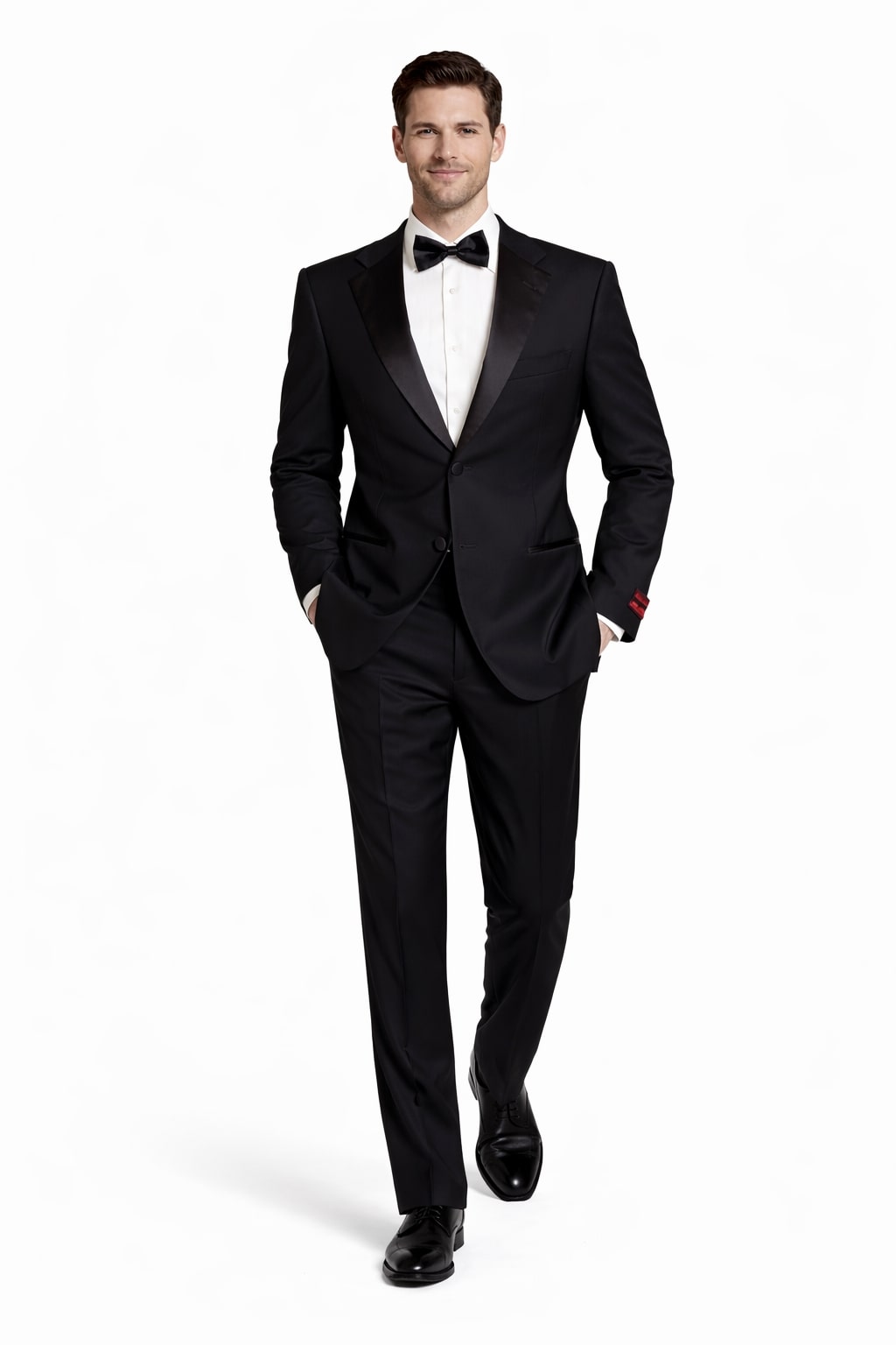 Black 2 Button Wool Tuxedo Without Pleat Flat Front Pants - Image 4
