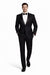 Black 2 Button Wool Tuxedo Without Pleat Flat Front Pants