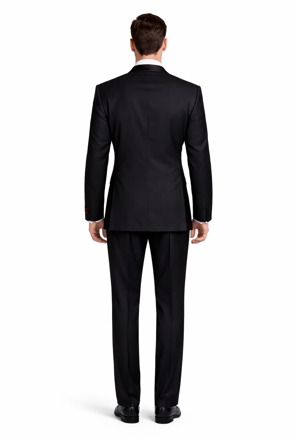 Black 2 Button Wool Tuxedo Without Pleat Flat Front Pants - Image 2
