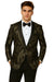 Men'S Black/Gold Polyester Slim Fit Blazer