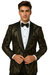 Men'S Black/Gold Polyester Slim Fit Blazer