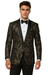 Men'S Black/Gold Polyester Slim Fit Blazer