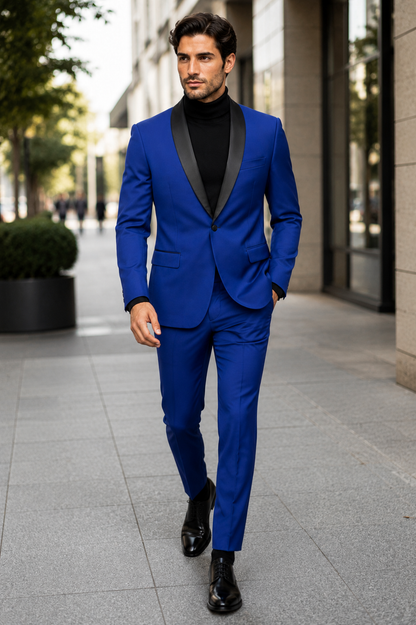Men's Blazer  Black ~ RoyalBlue Tuxedo Dinner Jacket and Blazer Two Toned