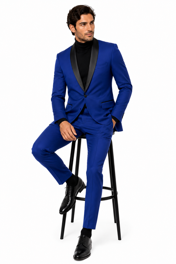 Men's Blazer  Black ~ RoyalBlue Tuxedo Dinner Jacket and Blazer Two Toned