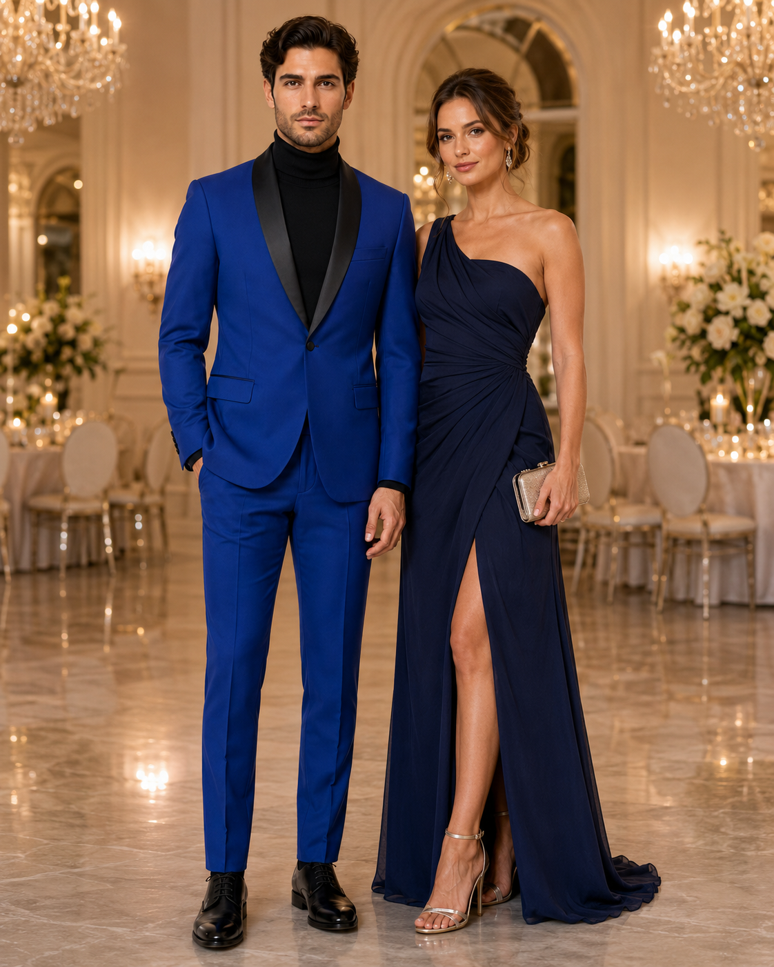 Men's Blazer  Black ~ RoyalBlue Tuxedo Dinner Jacket and Blazer Two Toned
