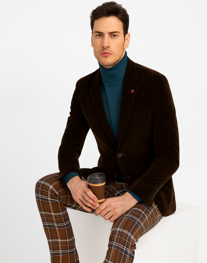 Mens Blazer Brown - Image 4