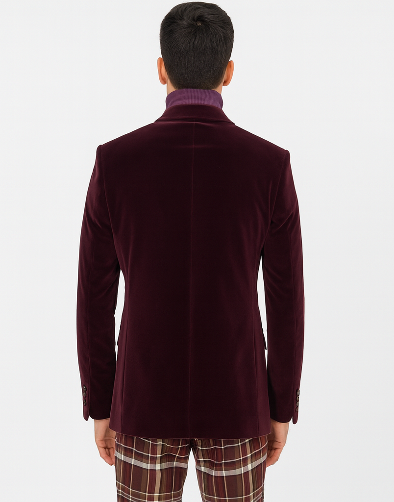 Mens Blazer Burgundy - Image 2