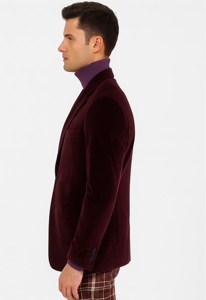 Mens Blazer Burgundy - Image 3