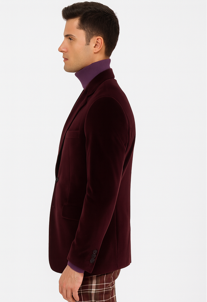 Mens Blazer Burgundy - Image 3