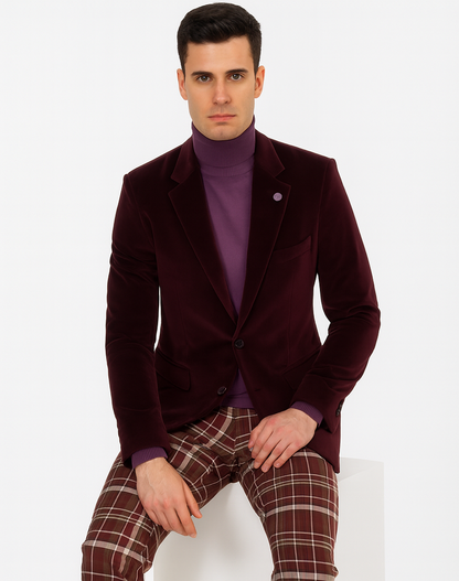 Mens Blazer Burgundy - Image 4