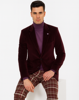 Mens Blazer Burgundy - Image 4