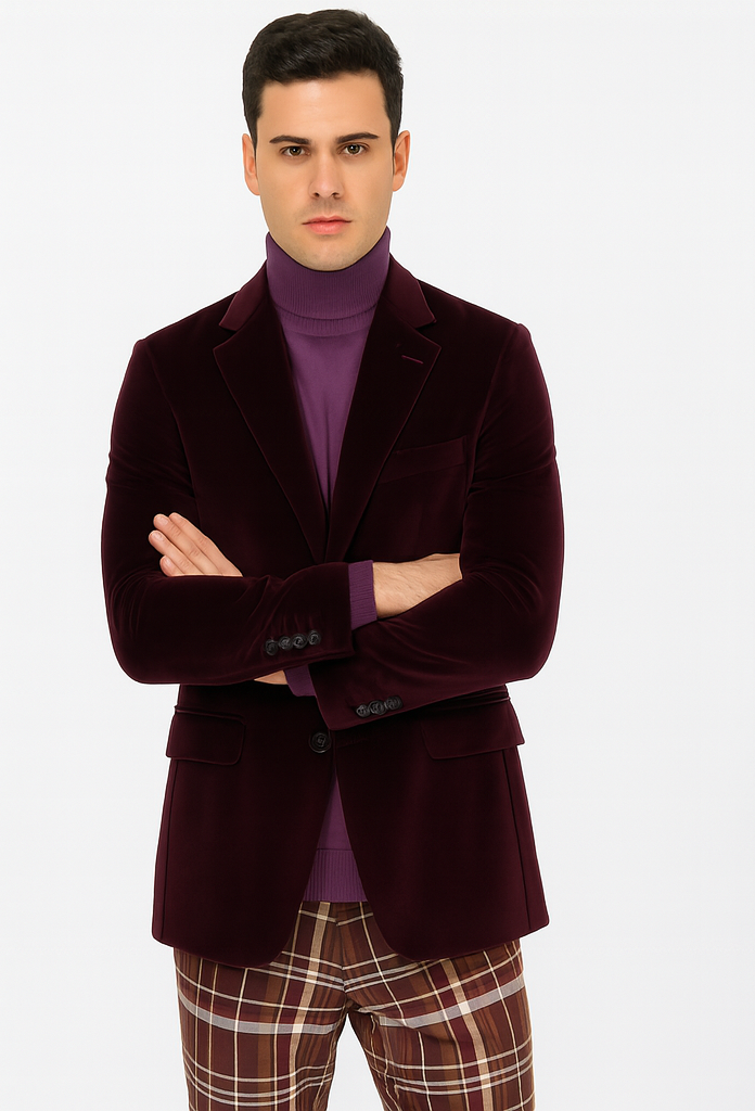 Mens Blazer Burgundy - Image 5