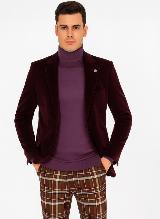 Mens Blazer Burgundy