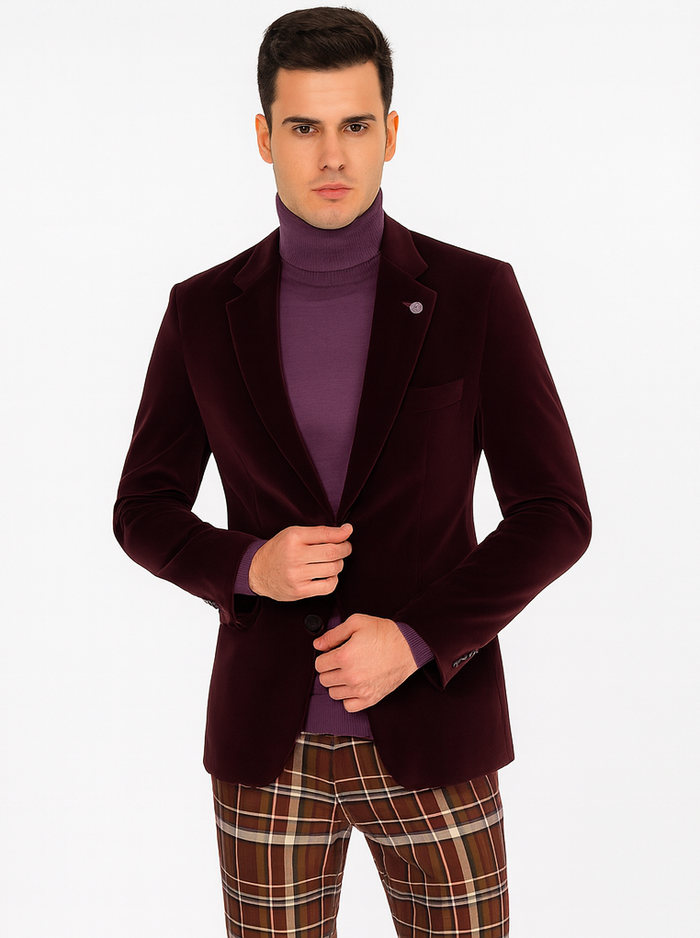 Mens Blazer Burgundy - Image 8