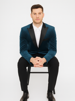 Men's Blazer Dark Teal - Image 4