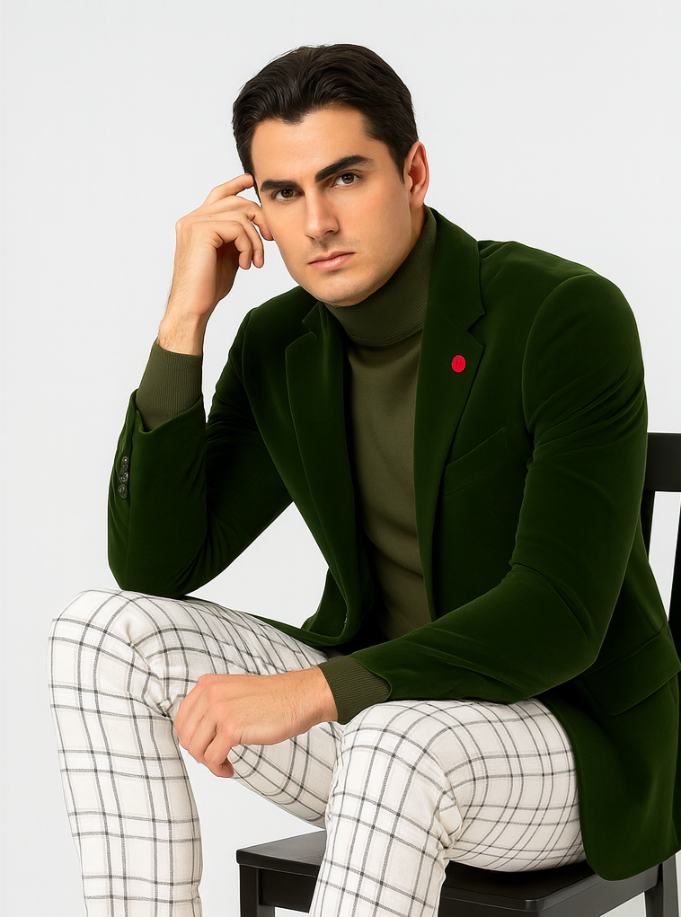 Mens Blazer - Green - Image 4