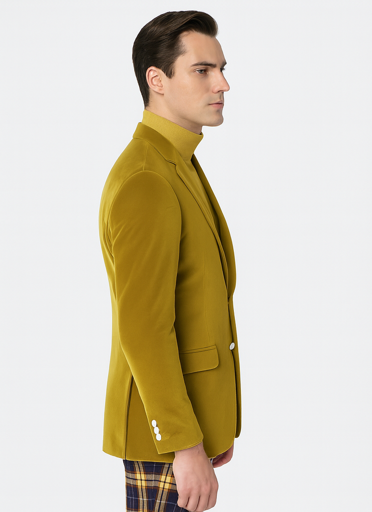 Mens Blazer Mustard - Image 4