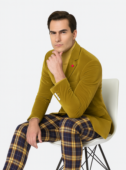 Mens Blazer Mustard - Image 6