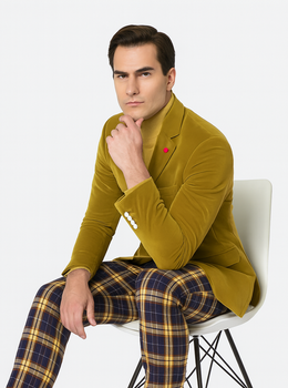 Mens Blazer Mustard - Image 6