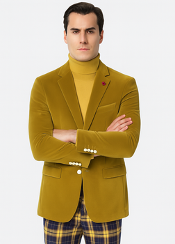 Mens Blazer Mustard - Image 2