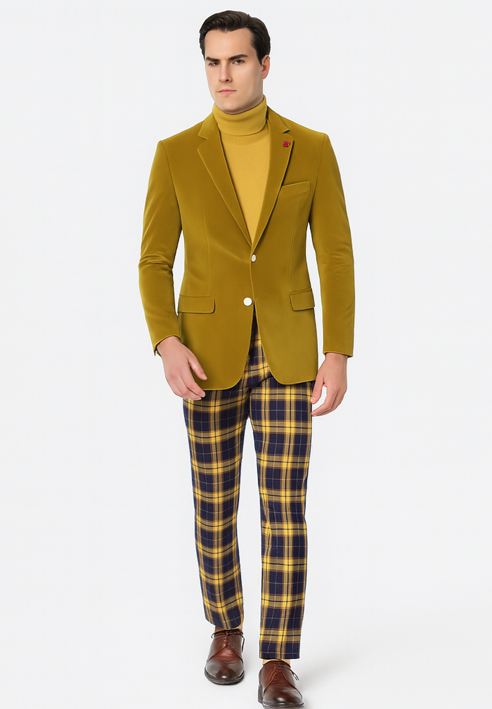 Mens Blazer Mustard - Image 3