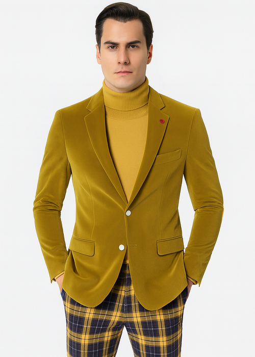 Mens Blazer Mustard