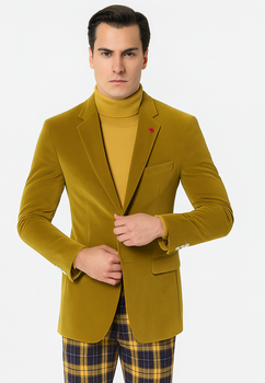 Mens Blazer Mustard - Image 8