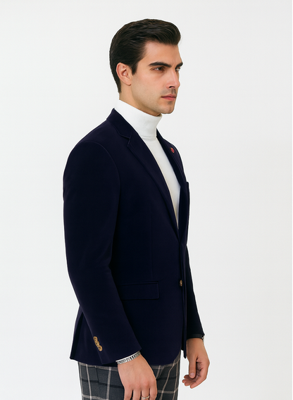 Mens Blazer Navy - Image 3